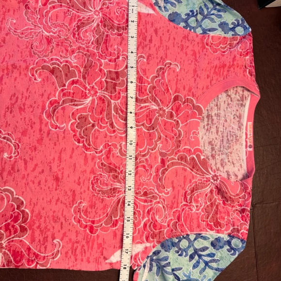 Before&Again pinks/blues floral pattern, long sleeve crewneck pullover, like new - Picture 5 of 7